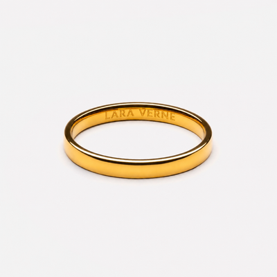 18K Gold Plated Everyday Slim Band Ring Waterproof
