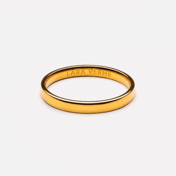 18K Gold Plated Everyday Slim Band Ring by Lara Verne