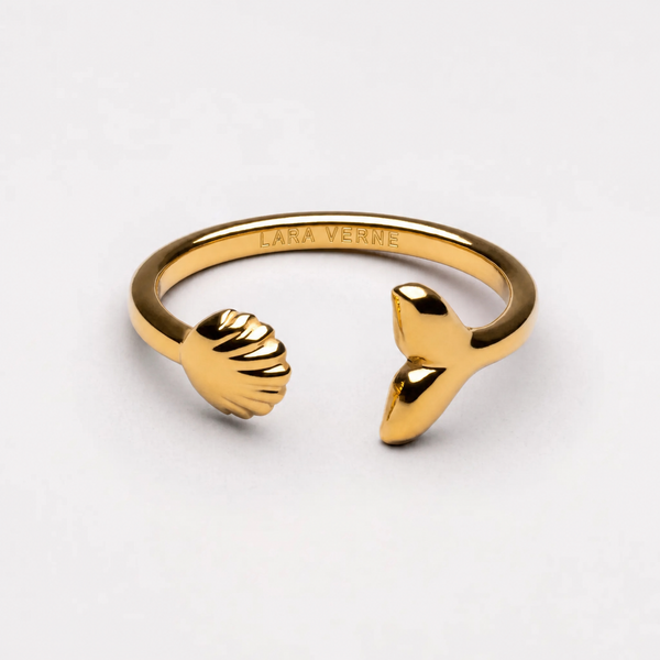 18K Gold Plated Island Turquoise Stone Ring by Lara Verne