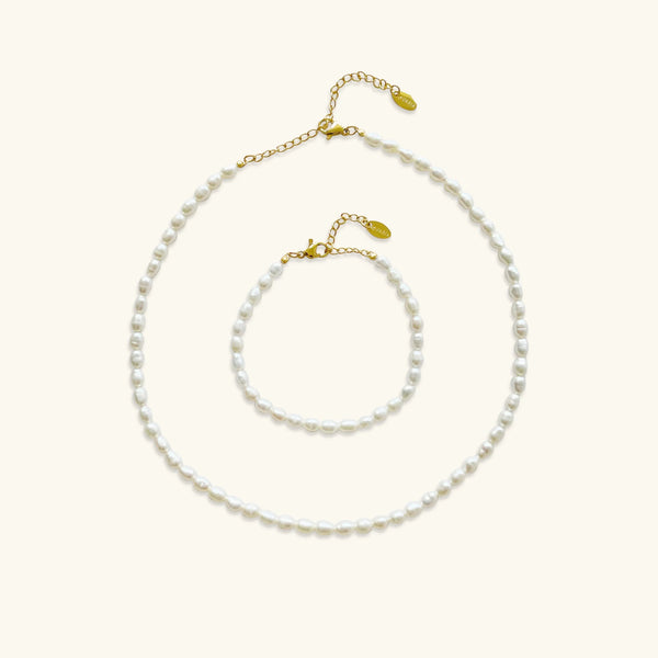 Freshwater Pearl Choker & Bracelet Bundle Set