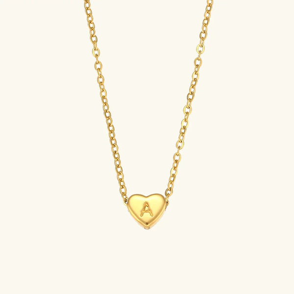 Amélie Heart Initial Gold Necklace