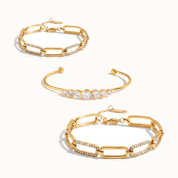 Essential Diamond 3-Piece Bracelet Bundle Set