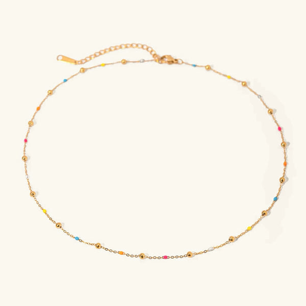 Coralie Beaded Gold Chain Necklace