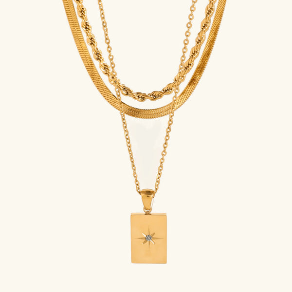 Aurelia Triple Layered Gold Necklace