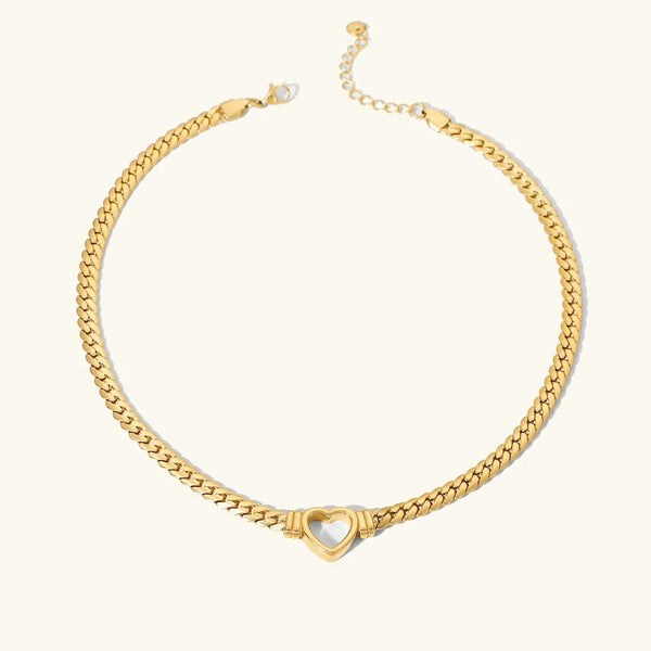 Amara Dainty Heart Charm Choker