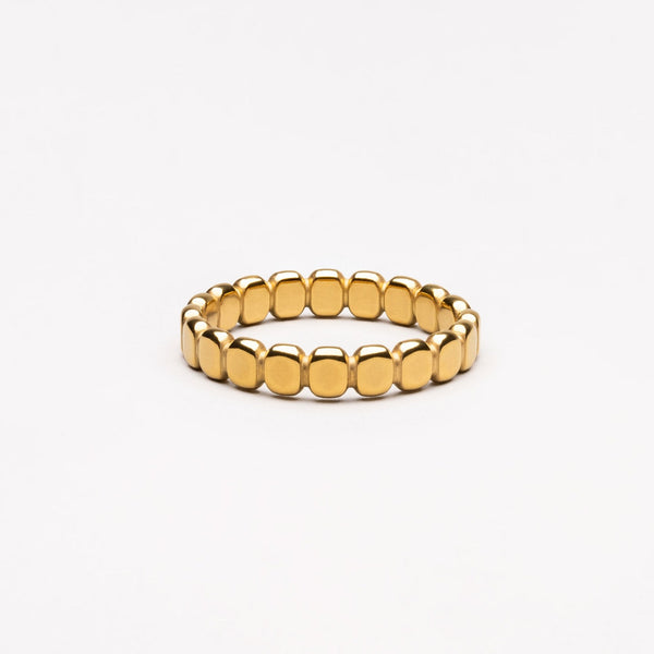 18K Gold Plated Beaded Stacking Ring Gold Silver