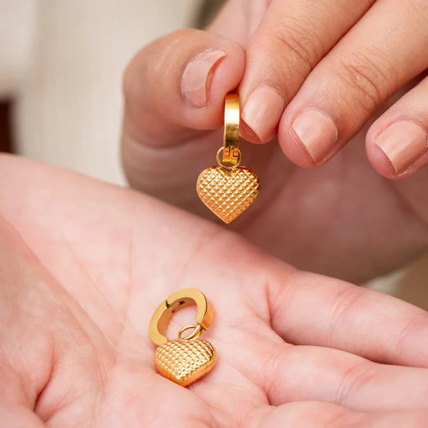 Love Hoop Earrings Gold Plated 18K