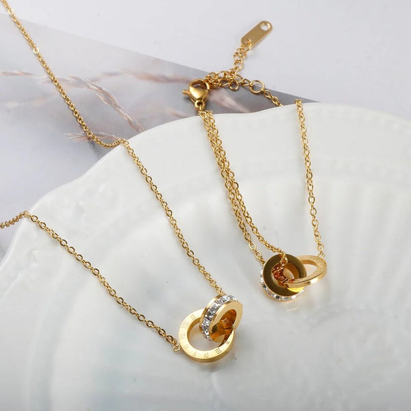 Imperial Zirconia Stone Necklace Gold Plated 18K