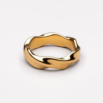 18K Gold Plated Dune Sculptural Band Ring