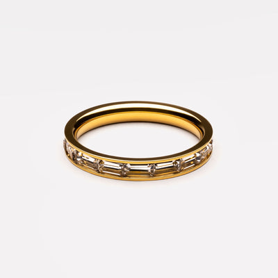 18K Gold Plated Elysia Baguette Zircon Eternity Ring