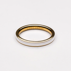 18K Gold Plated Halo White Zircon Ring by Lara Verne