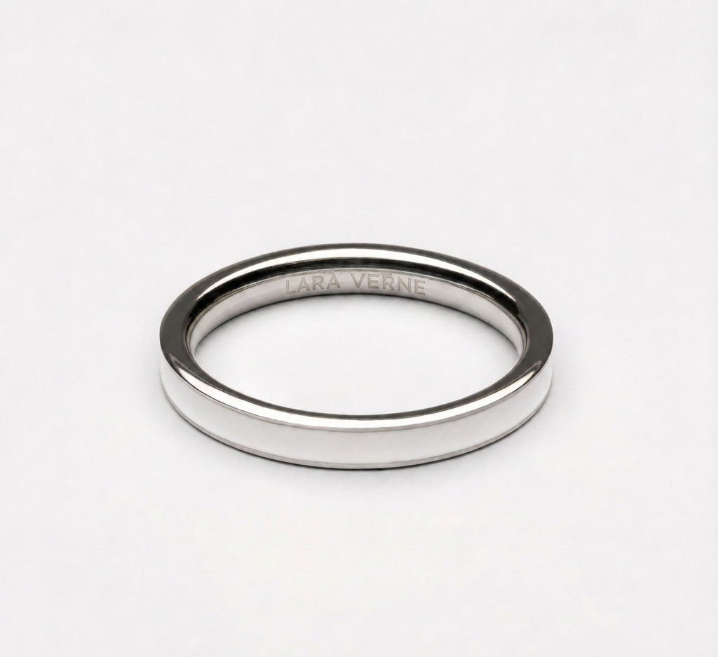 18K Gold Plated Halo White Zircon Ring by Lara Verne