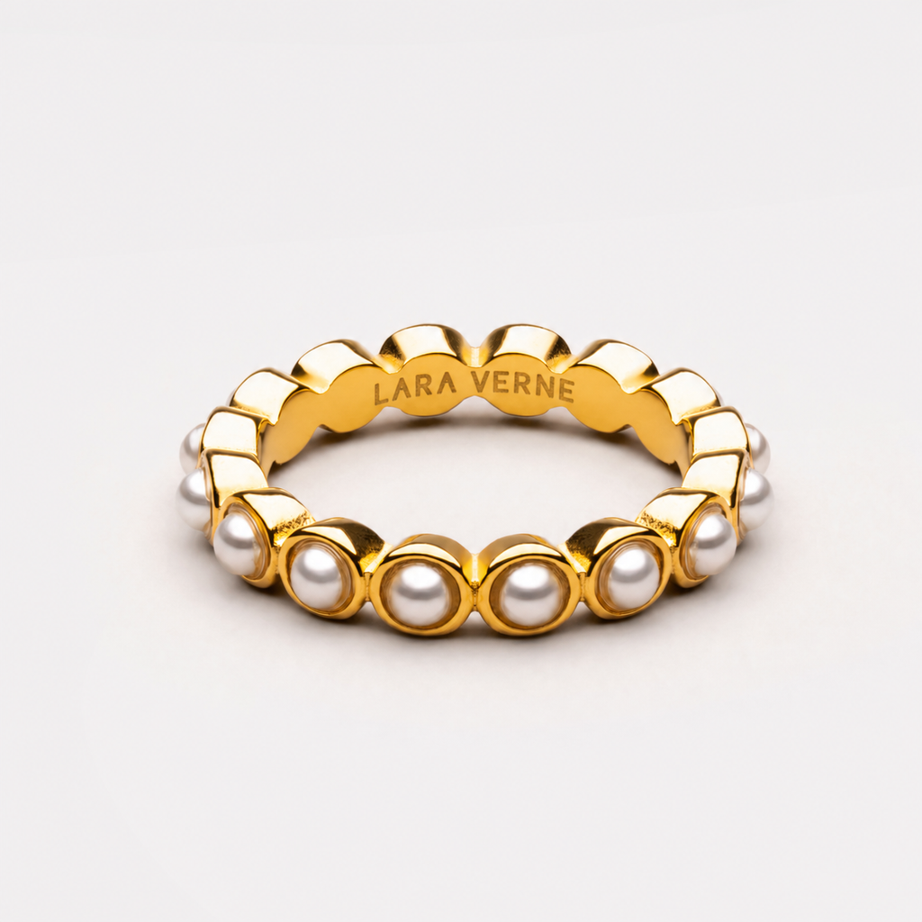 18K Gold Plated Peace Sign Ring by Lara Verne