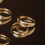 18K Gold Plated Milky Way Crystal Band Ring by Lara Verne