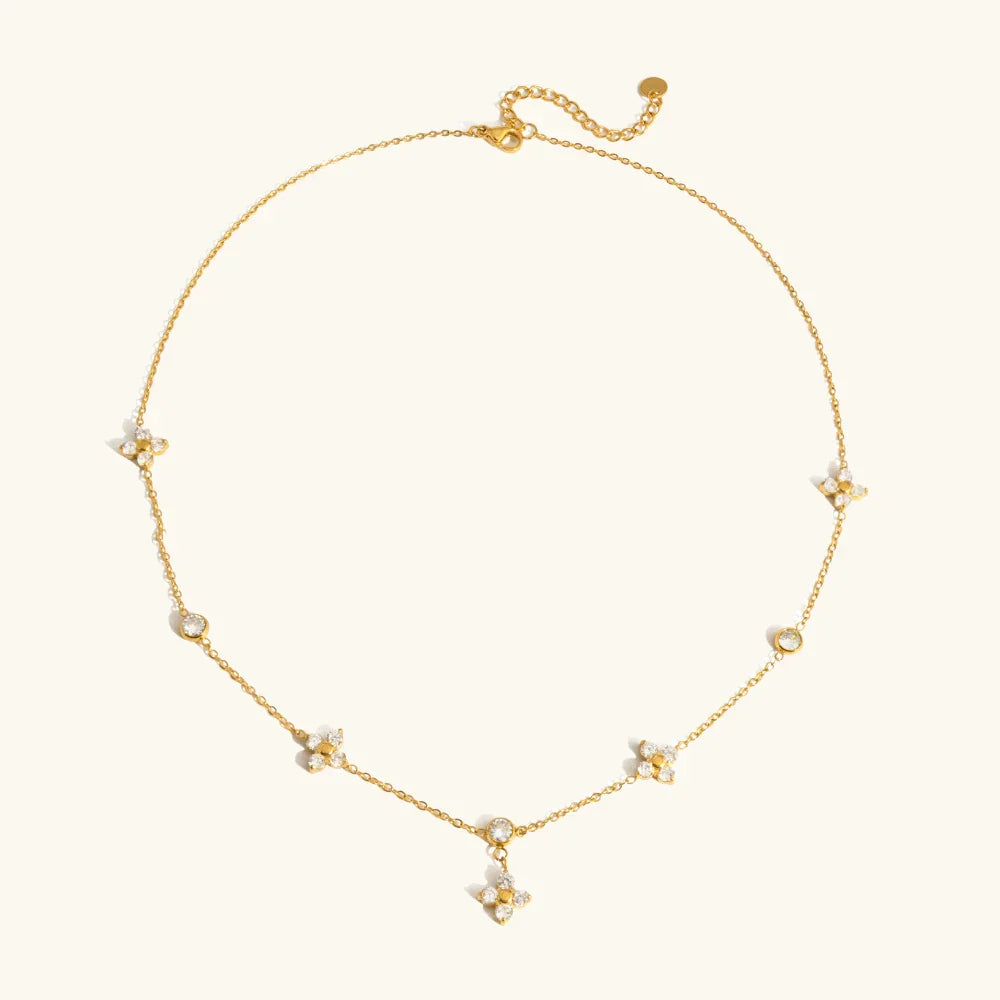 Clementine Diamond Clover Necklace