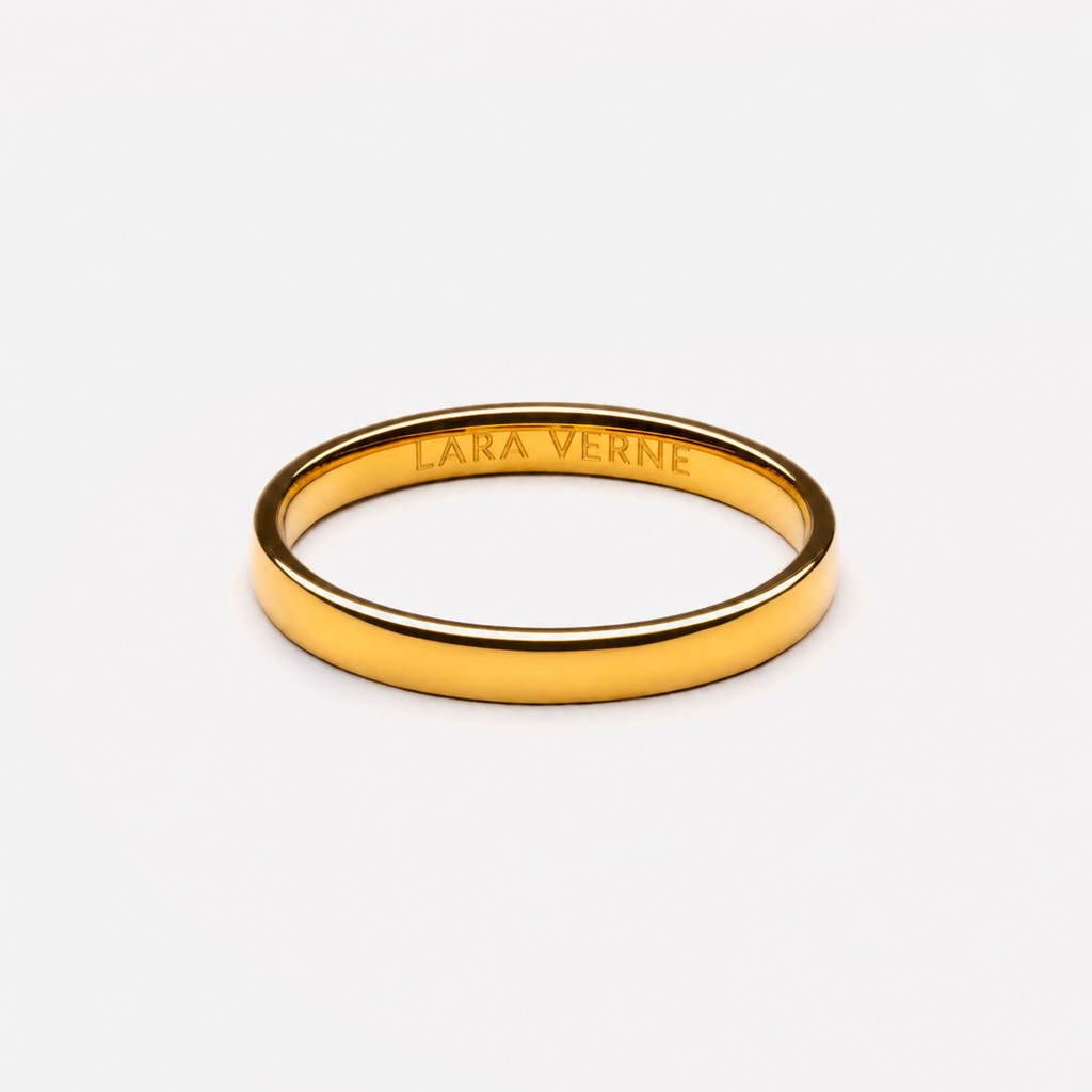 18K Gold Plated Everyday Slim Band Ring by Lara Verne