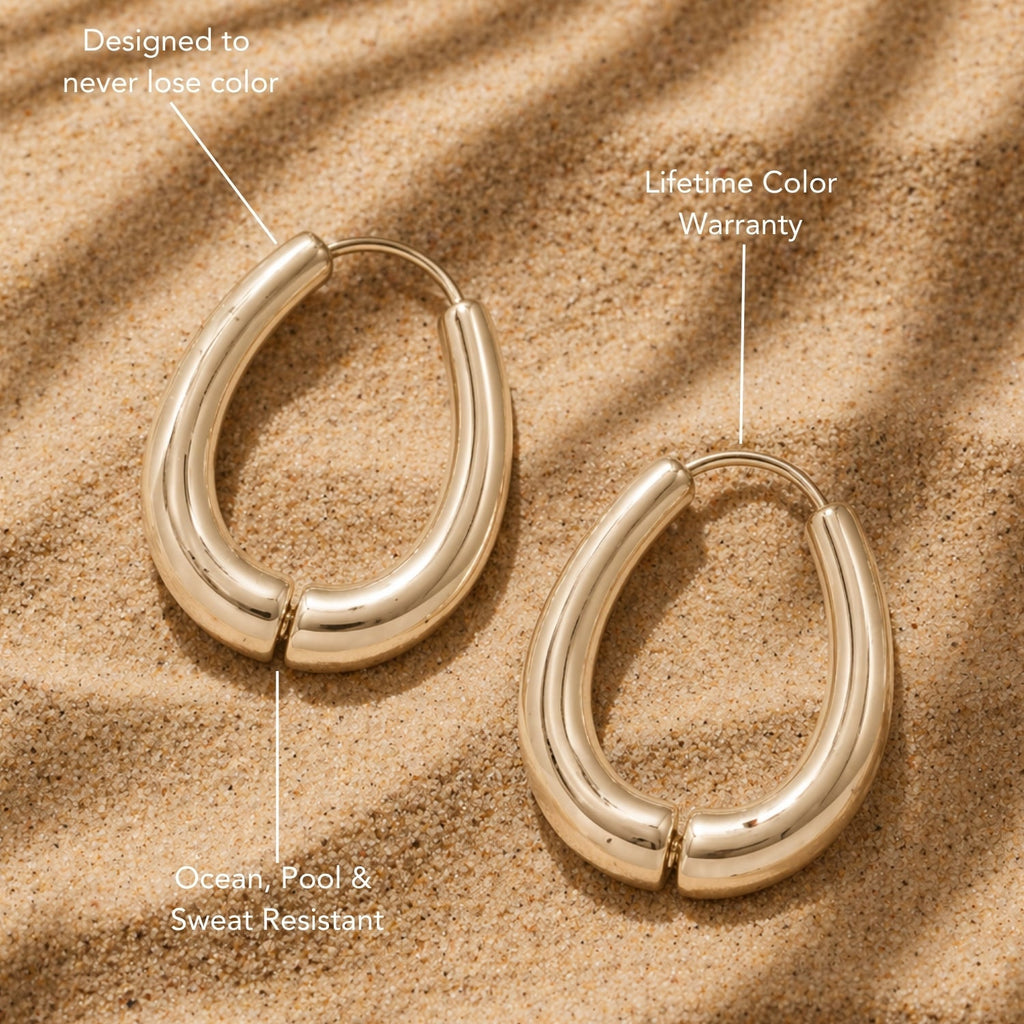 18K Gold Plated Drop Earrings Dainty Everyday