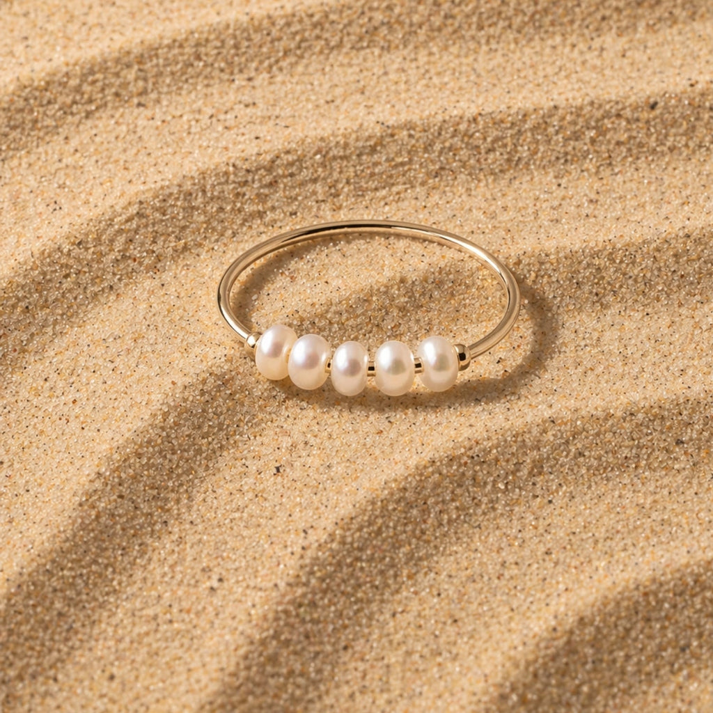 18K Gold Plated Mini Freshwater Pearl Ring 3 Colors
