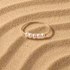 18K Gold Plated Mini Freshwater Pearl Ring 3 Colors