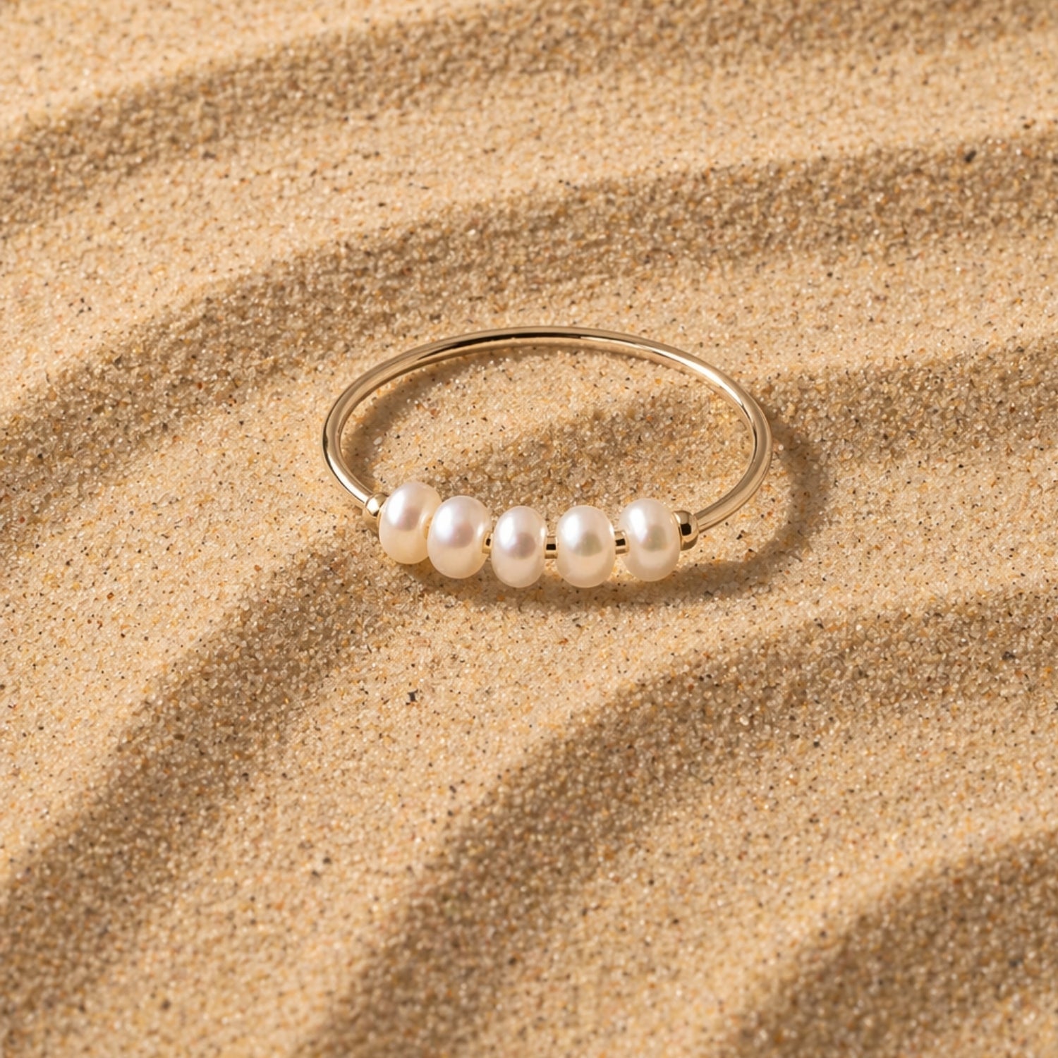18K Gold Plated Mini Freshwater Pearl Ring 3 Colors
