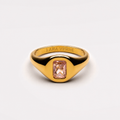 18K Gold Plated Rose Pink Zircon Thin Ring by Lara Verne