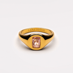 18K Gold Plated Rose Pink Zircon Thin Ring by Lara Verne