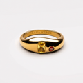 18K Gold Plated Mango Orange Zircon Ring by Lara Verne