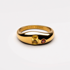 18K Gold Plated Mango Orange Zircon Ring by Lara Verne