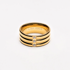 18K Gold Plated Stellar Bold Zircon Statement Ring by Lara Verne