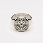 18K Gold Plated Golden Sun Signet Ring by Lara Verne