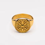 18K Gold Plated Golden Sun Signet Ring by Lara Verne