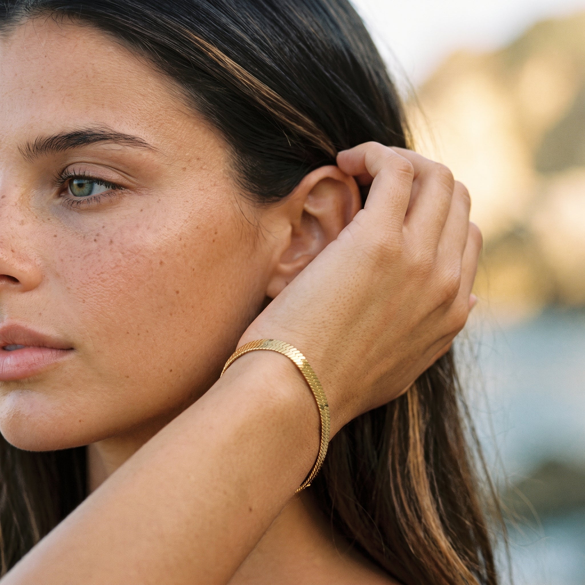 Herringbone Chain Choker & Bracelet Bundle Set