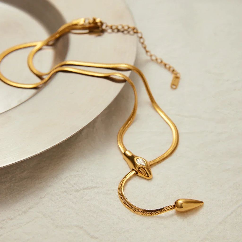 Ondine Serpentine Gold Pendant Necklace