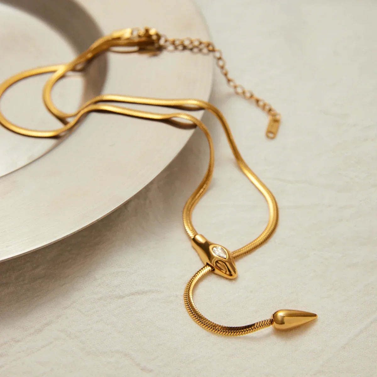 Ondine Serpentine Gold Pendant Necklace