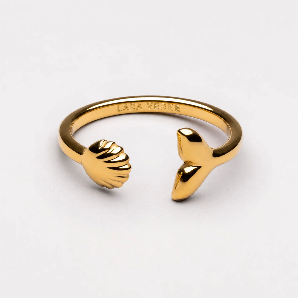 18K Gold Plated Island Turquoise Stone Ring by Lara Verne