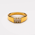 18K Gold Plated Baguette Zircon Signet Ring by Lara Verne