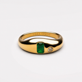 18K Gold Plated Verdra Green Stone Ring by Lara Verne