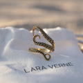 18K Gold Plated Octopus Tentacle Adjustable Ring by Lara Verne