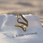 18K Gold Plated Octopus Tentacle Adjustable Ring by Lara Verne