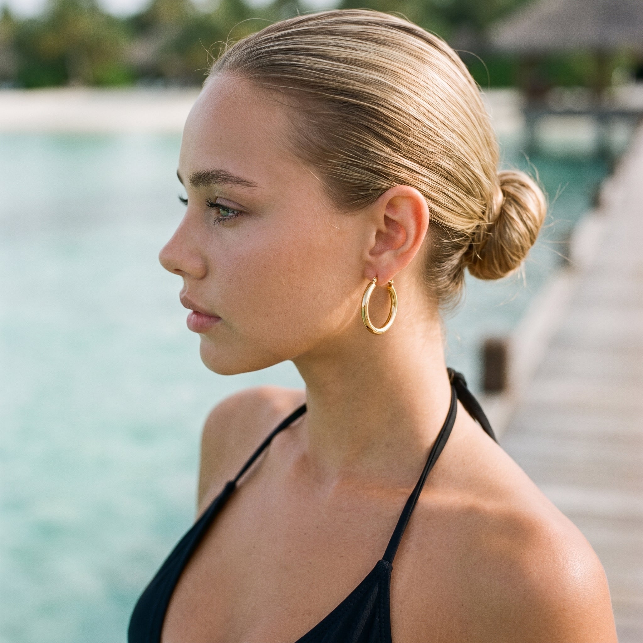 Broad Round Hoop Earrings Bundle Set
