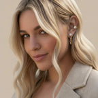 Diamond Drop & Teardrop Cuff Earrings Bundle Set