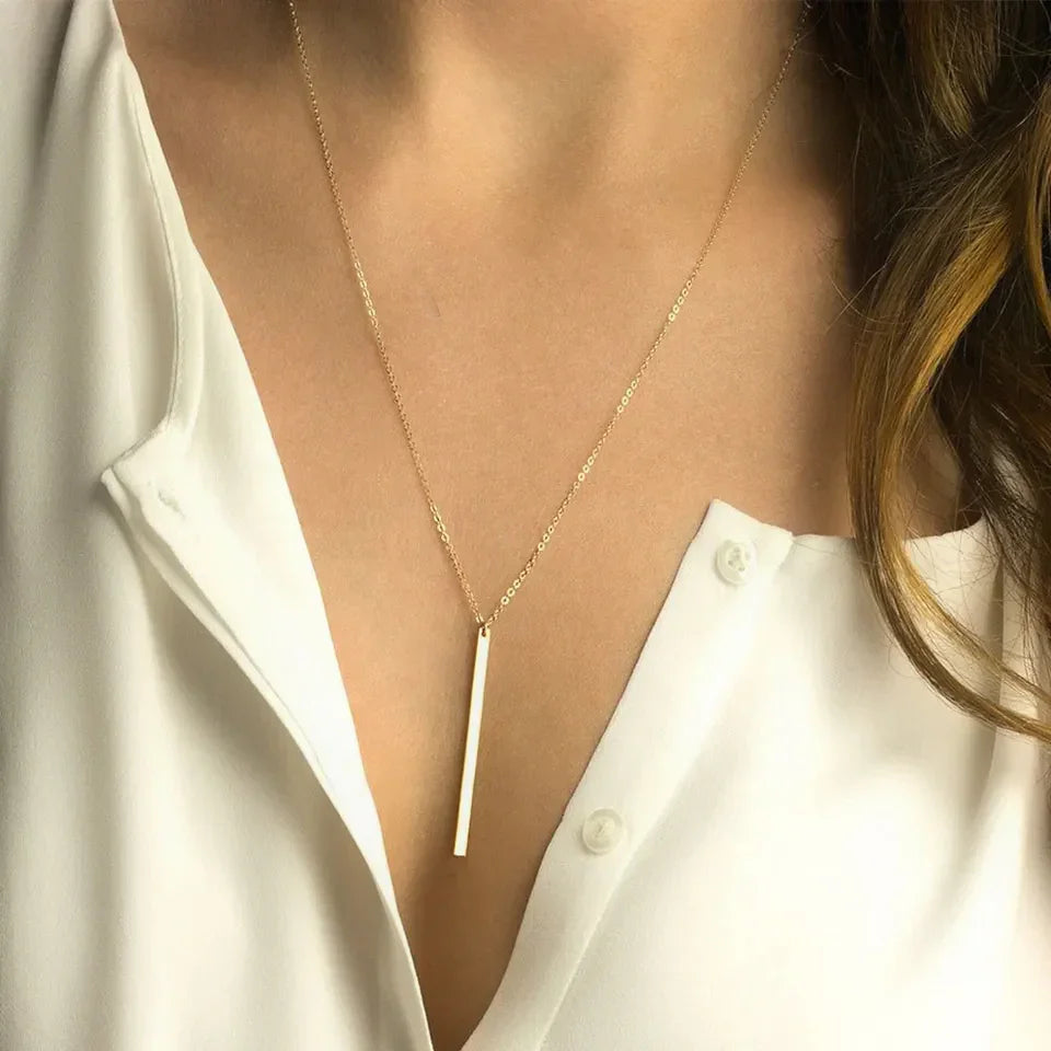 Margaux Minimalist Gold Bar Necklace