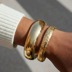 Domed Cuff & Floral Band Bangle Bundle Set