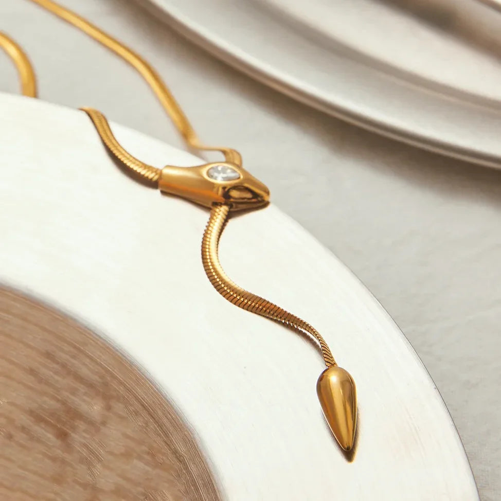 Ondine Serpentine Gold Pendant Necklace