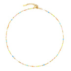 18K Gold Plated Rainbow Enamel Dainty Choker Necklace