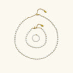 Pearl Choker, Bracelet & Ring 3-Piece Bundle Set