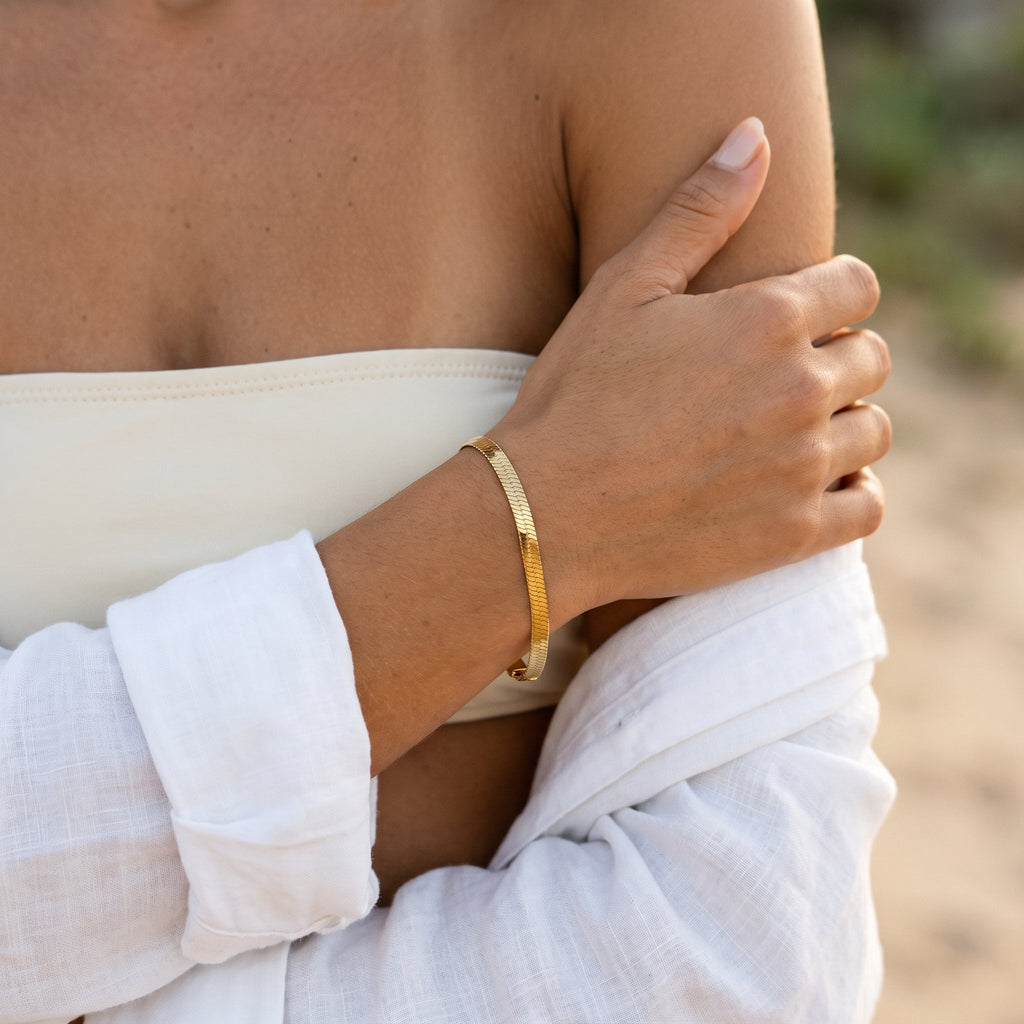 Herringbone Chain Choker & Bracelet Bundle Set
