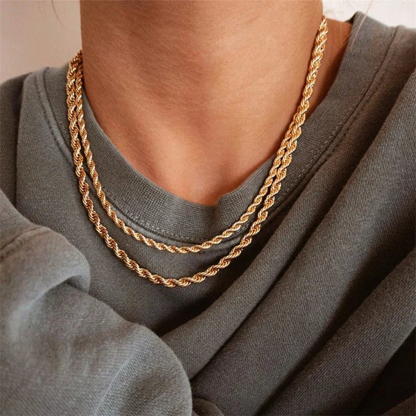 Cordélia Rope Chain Gold Necklace