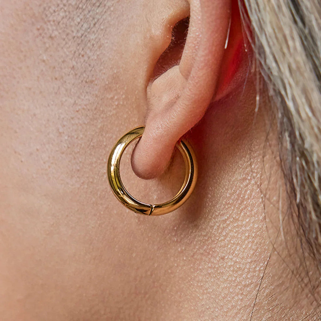Staple Gold Hoops Trio Earrings Bundle Set