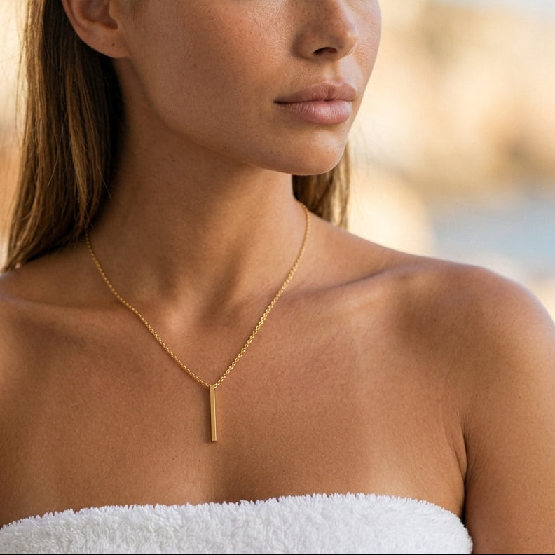 Margaux Minimalist Gold Bar Necklace
